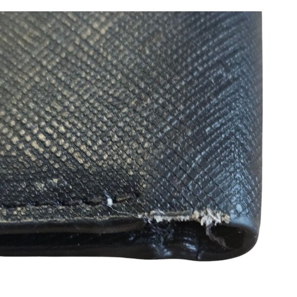 Calvin Klein Slim Mens Bifold Wallet Black Textured Leather Multiple Card Slots - Picture 4 of 9